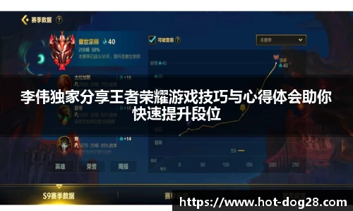 李伟独家分享王者荣耀游戏技巧与心得体会助你快速提升段位